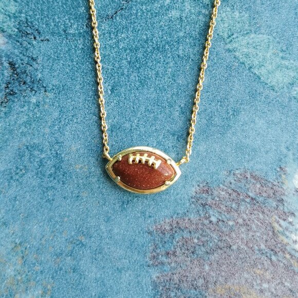 Alicia Bonnie Football Gold Orange Gold Sandstone Necklace - Picture 1 of 4